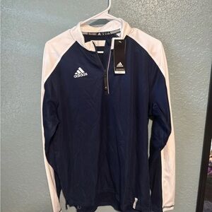 Adidas Blue and White Zip-Up Jacket
